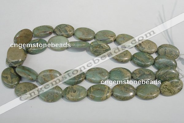 CNS242 15.5 inches 18*25mm oval natural serpentine jasper beads