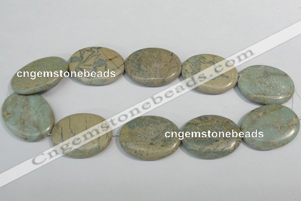 CNS246 15.5 inches 30*40mm oval natural serpentine jasper beads