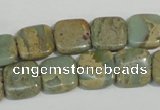 CNS250 15.5 inches 12*12mm square natural serpentine jasper beads