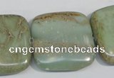 CNS252 15.5 inches 30*30mm square natural serpentine jasper beads