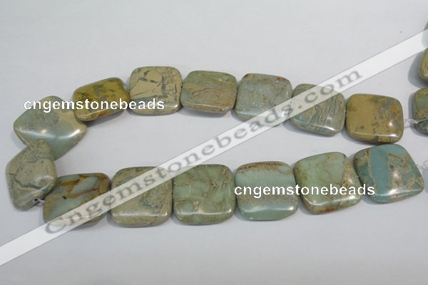 CNS252 15.5 inches 30*30mm square natural serpentine jasper beads