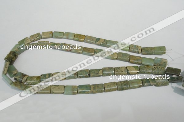 CNS260 15.5 inches 10*14mm flat tube natural serpentine jasper beads