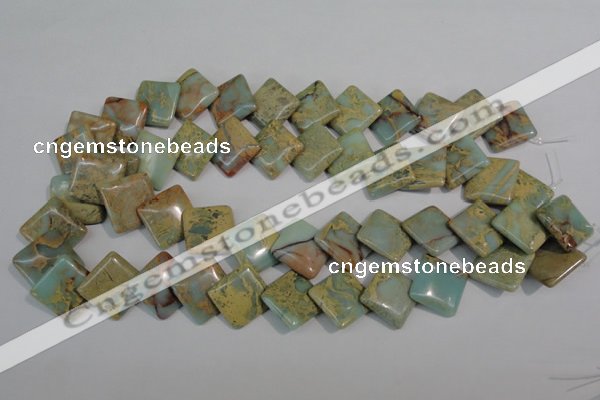 CNS265 15.5 inches 18*18mm diamond natural serpentine jasper beads