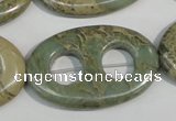 CNS270 15.5 inches 25*40mm carved oval natural serpentine jasper beads