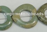 CNS272 15.5 inches 30*30mm heart donut natural serpentine jasper beads