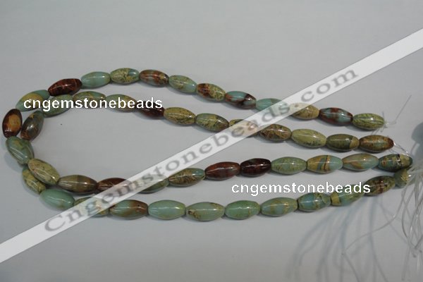 CNS277 15.5 inches 8*16mm rice natural serpentine jasper beads