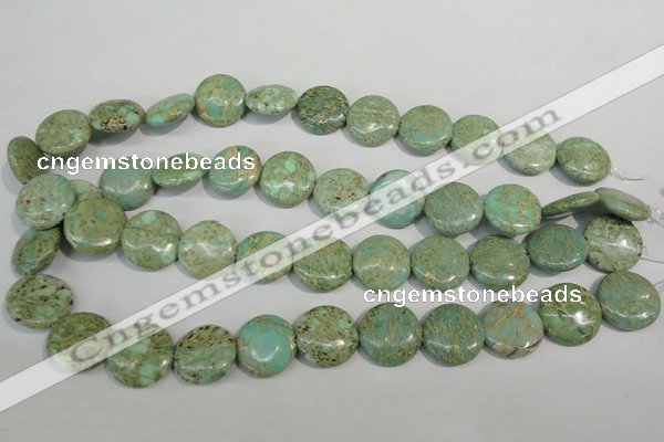 CNS284 15.5 inches 18mm flat round natural serpentine jasper beads