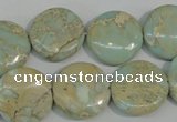 CNS286 15.5 inches 18mm flat round natural serpentine jasper beads