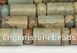 CNS316 4*6mm rondelle & 6*10mm tube serpentine jasper beads