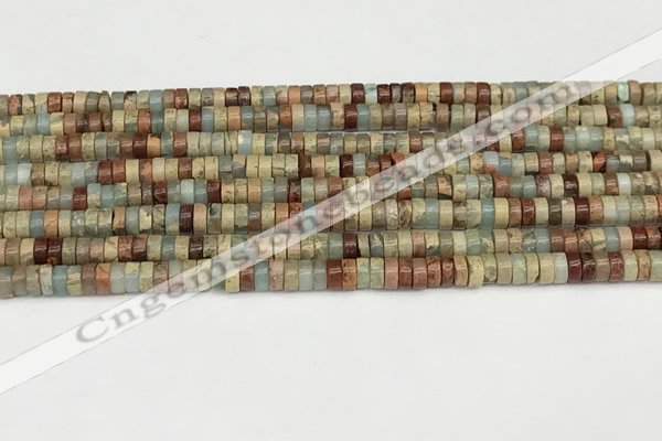 CNS318 15.5 inches 2.5*4mm heishi serpentine jasper beads