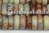 CNS327 15.5 inches 3*8mm rondelle serpentine jasper beads