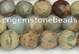 CNS341 15.5 inches 6mm faceted round serpentine jasper beads