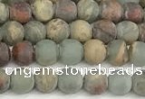 CNS345 15.5 inches 6mm round matte serpentine jasper beads