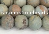 CNS348 15.5 inches 10mm round matte serpentine jasper beads