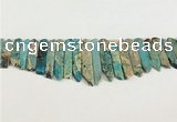 CNS357 Top drilled 8*15mm - 10*60mm sticks serpentine jasper beads