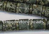 CNS418 15.5 inches 4*14mm rondelle & 12*14mm tube serpentine jasper beads