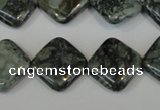 CNS430 15.5 inches 16*16mm diamond natural serpentine jasper beads