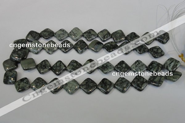 CNS430 15.5 inches 16*16mm diamond natural serpentine jasper beads