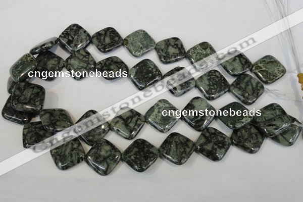 CNS432 15.5 inches 20*20mm diamond natural serpentine jasper beads