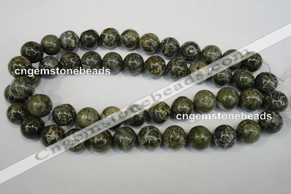 CNS506 15.5 inches 16mm round natural serpentine jasper beads