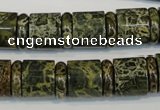 CNS518 15.5 inches 4*14mm rondelle & 12*14mm tube serpentine jasper beads