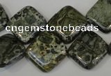 CNS530 15.5 inches 16*16mm diamond natural serpentine jasper beads