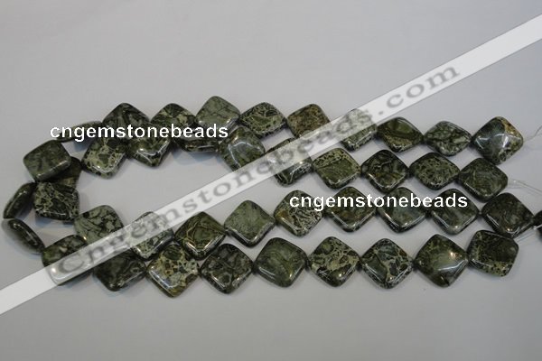 CNS530 15.5 inches 16*16mm diamond natural serpentine jasper beads