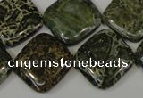 CNS532 15.5 inches 20*20mm diamond natural serpentine jasper beads