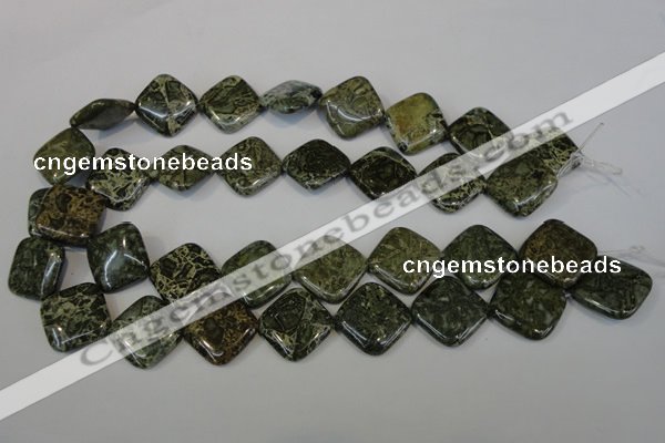 CNS532 15.5 inches 20*20mm diamond natural serpentine jasper beads