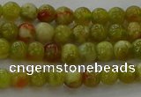 CNS600 15.5 inches 4mm round green dragon serpentine jasper beads