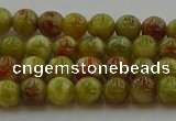 CNS601 15.5 inches 6mm round green dragon serpentine jasper beads