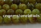 CNS602 15.5 inches 8mm round green dragon serpentine jasper beads