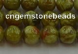 CNS603 15.5 inches 10mm round green dragon serpentine jasper beads