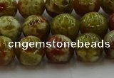 CNS604 15.5 inches 12mm round green dragon serpentine jasper beads