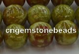 CNS606 15.5 inches 16mm round green dragon serpentine jasper beads