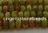 CNS610 15.5 inches 4*6mm rondelle green dragon serpentine jasper beads