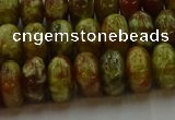 CNS613 15.5 inches 7*12mm rondelle green dragon serpentine jasper beads