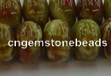 CNS616 15.5 inches 12*18mm rondelle green dragon serpentine jasper beads