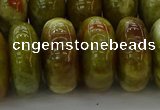 CNS617 15.5 inches 10*20mm rondelle green dragon serpentine jasper beads