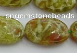 CNS635 15.5 inches 18*25mm oval green dragon serpentine jasper beads