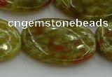 CNS637 15.5 inches 22*30mm oval green dragon serpentine jasper beads