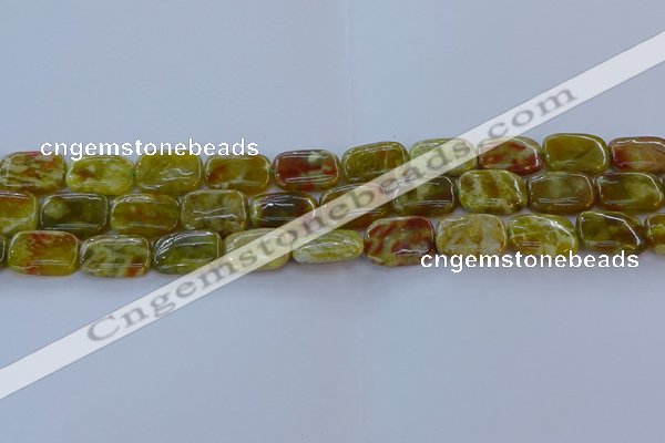 CNS671 15.5 inches 12*16mm rectangle green dragon serpentine jasper beads