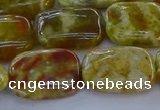 CNS672 15.5 inches 13*18mm rectangle green dragon serpentine jasper beads