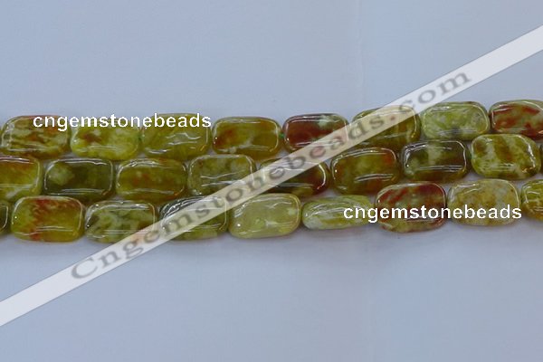 CNS673 15.5 inches 15*20mm rectangle green dragon serpentine jasper beads