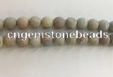 CNS710 15.5 inches 12mm round matte serpentine jasper beads