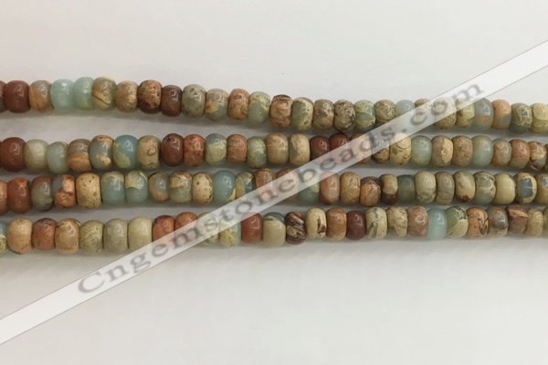 CNS713 15.5 inches 4*6mm rondelle serpentine jasper beads wholesale