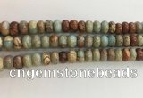 CNS715 15.5 inches 6*10mm rondelle serpentine jasper beads wholesale