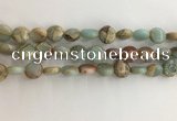 CNS720 15.5 inches 10mm flat round serpentine jasper beads wholesale