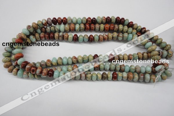 CNS73 15.5 inches 6*10mm rondelle natural serpentine jasper beads