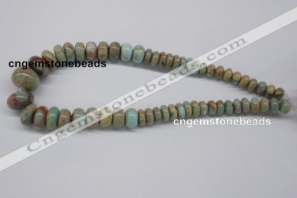 CNS78 5*10mm - 14*20mm rondelle natural serpentine jasper beads